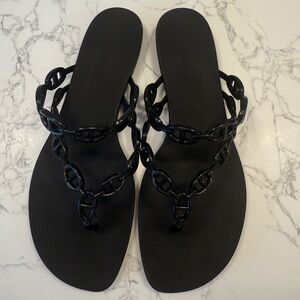 Hermes Black Island Sandal